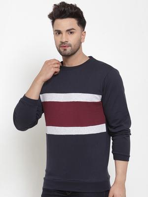 navy blue color block t-shirt - 16957843 - Standard Image - 2