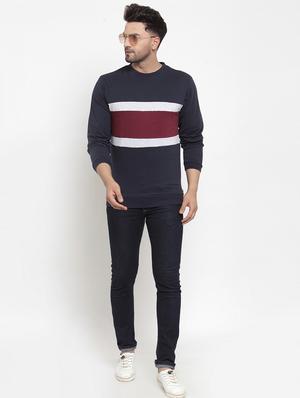 navy blue color block t-shirt - 16957843 - Standard Image - 4