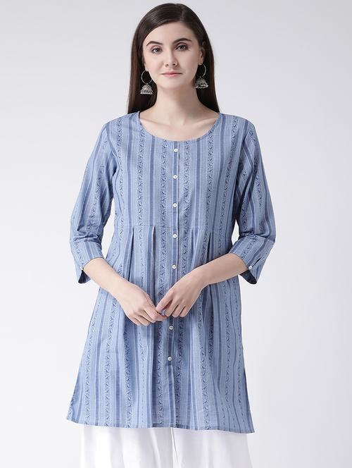 striped a-line kurta - 16957863 - Standard Image - 1