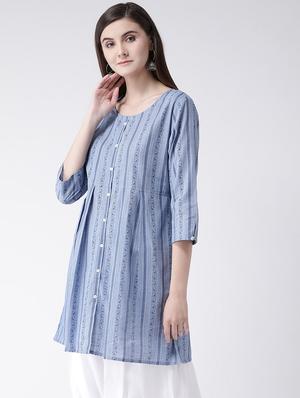 striped a-line kurta - 16957863 - Standard Image - 2