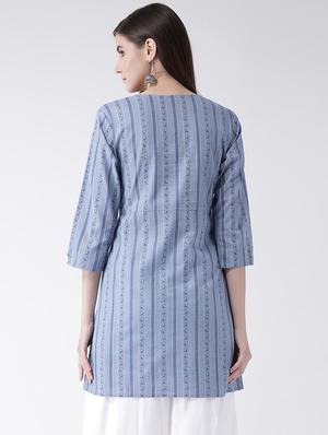 striped a-line kurta - 16957863 - Standard Image - 3