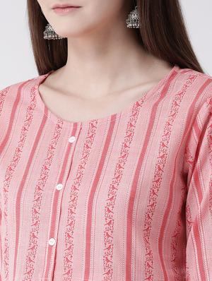 striped a-line kurta - 16957865 - Standard Image - 5