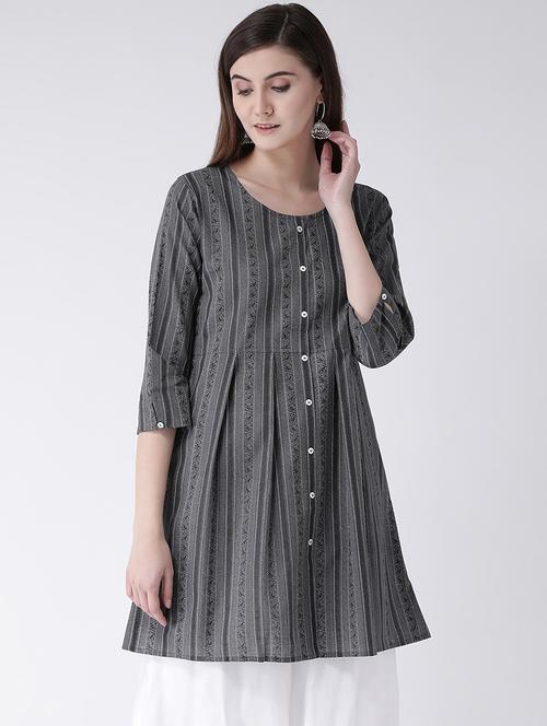 striped a-line kurta - 16957866 - Standard Image - 1