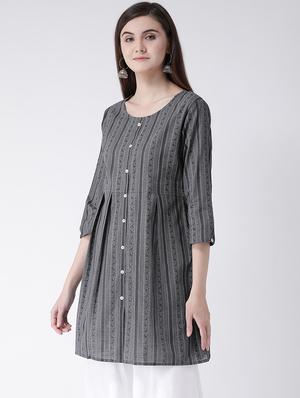 striped a-line kurta - 16957866 - Standard Image - 2