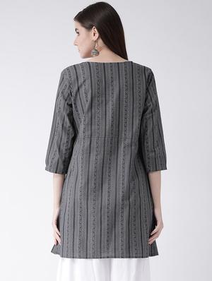 striped a-line kurta - 16957866 - Standard Image - 3