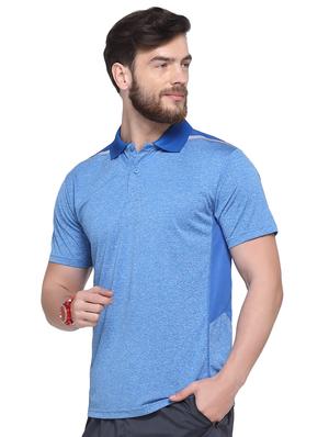 blue solid polo t-shirt - 16957867 - Standard Image - 2