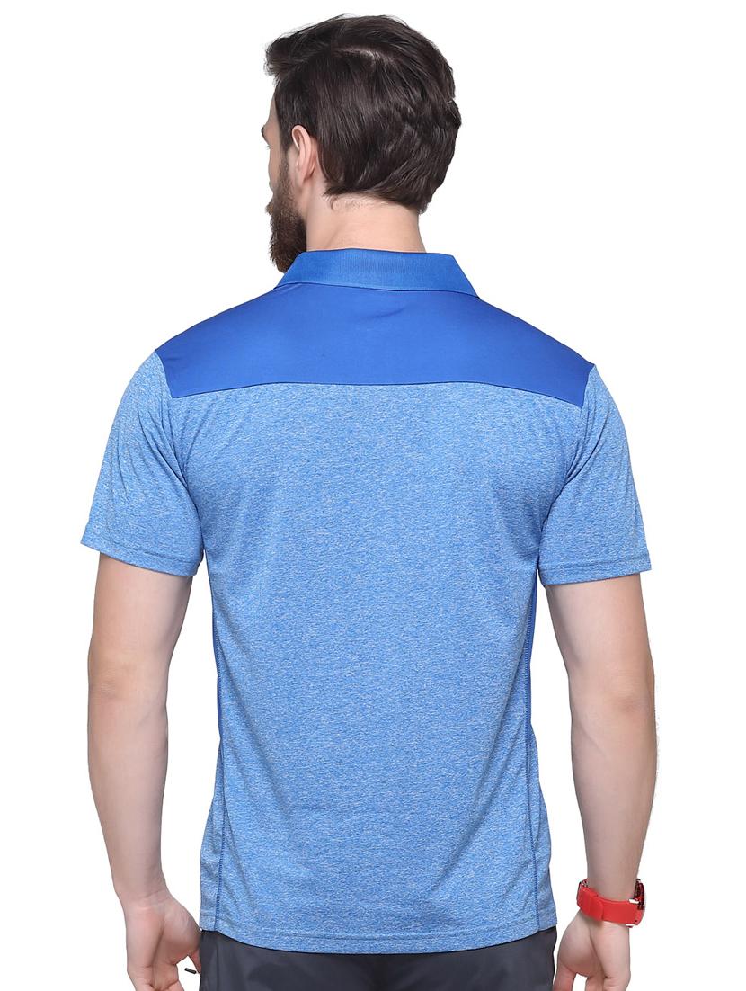 blue solid polo t-shirt - 16957867 - Zoom Image - 3