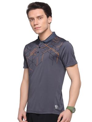 grey printed polo t-shirt - 16957868 - Standard Image - 2