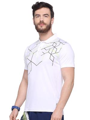 white printed polo t-shirt - 16957869 - Standard Image - 2