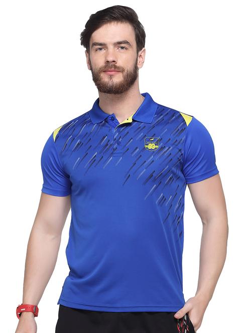 blue printed polo t-shirt - 16957870 - Standard Image - 1