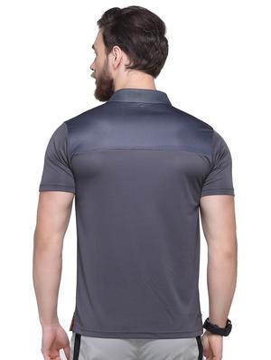 grey printed polo t-shirt - 16957871 - Standard Image - 3