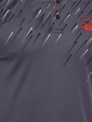 grey printed polo t-shirt - 16957871 - Standard Image - 4