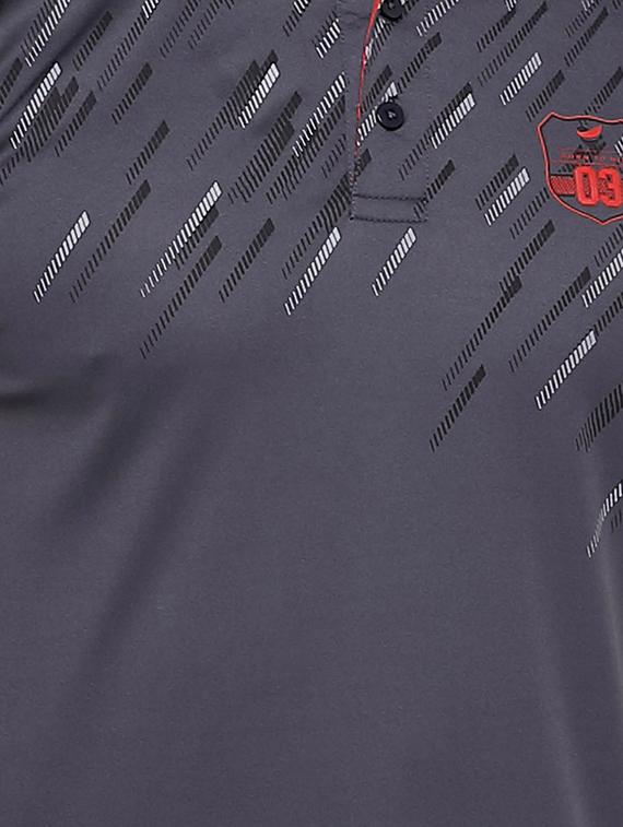 grey printed polo t-shirt - 16957871 - Zoom Image - 4