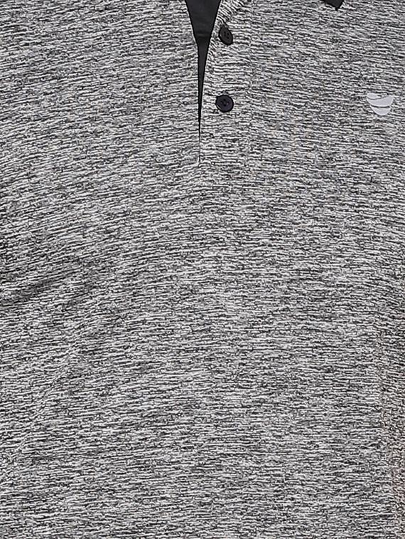 grey solid polo t-shirt - 16957877 - Zoom Image - 4