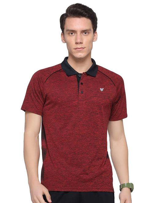 maroon solid polo t-shirt - 16957878 - Standard Image - 1