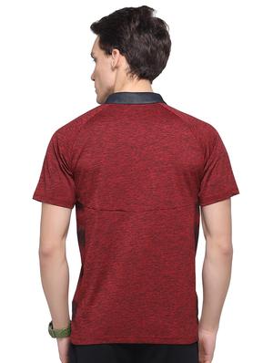 maroon solid polo t-shirt - 16957878 - Standard Image - 3