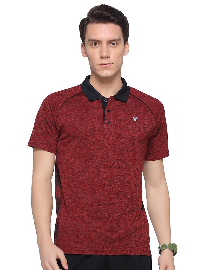 maroon solid polo t-shirt - 16957878 - Zoom Image - 1