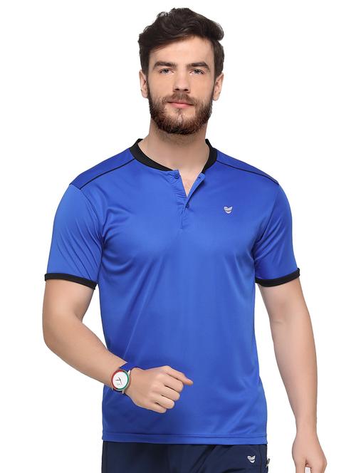 blue solid t-shirt - 16957880 - Standard Image - 1