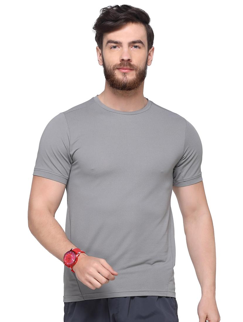 grey solid t-shirt - 16957884 - Zoom Image - 1