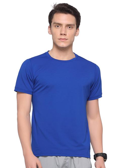 blue solid t-shirt - 16957887 - Standard Image - 1