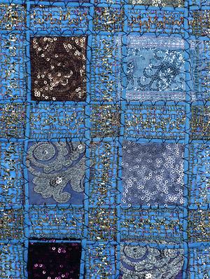 patchwork embroidery cushion covers (set of 5) - 16957891 - Standard Image - 3