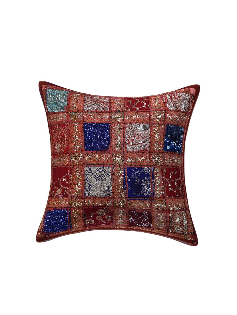 patchwork embroidery cushion cover (set of 5) - 16957895 - Zoom Image - 2