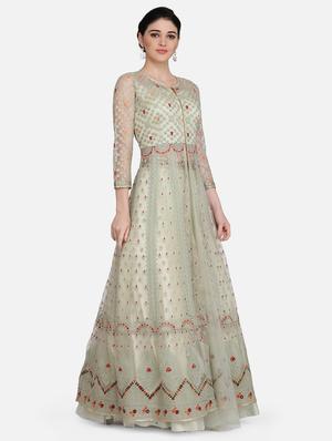 embroidered net jacket - 16957956 - Standard Image - 2