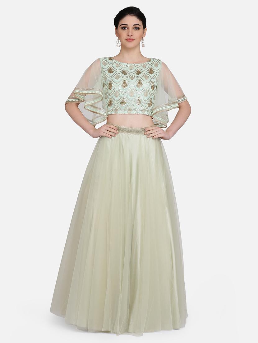 pastel net flared skirt - 16957960 - Zoom Image - 4