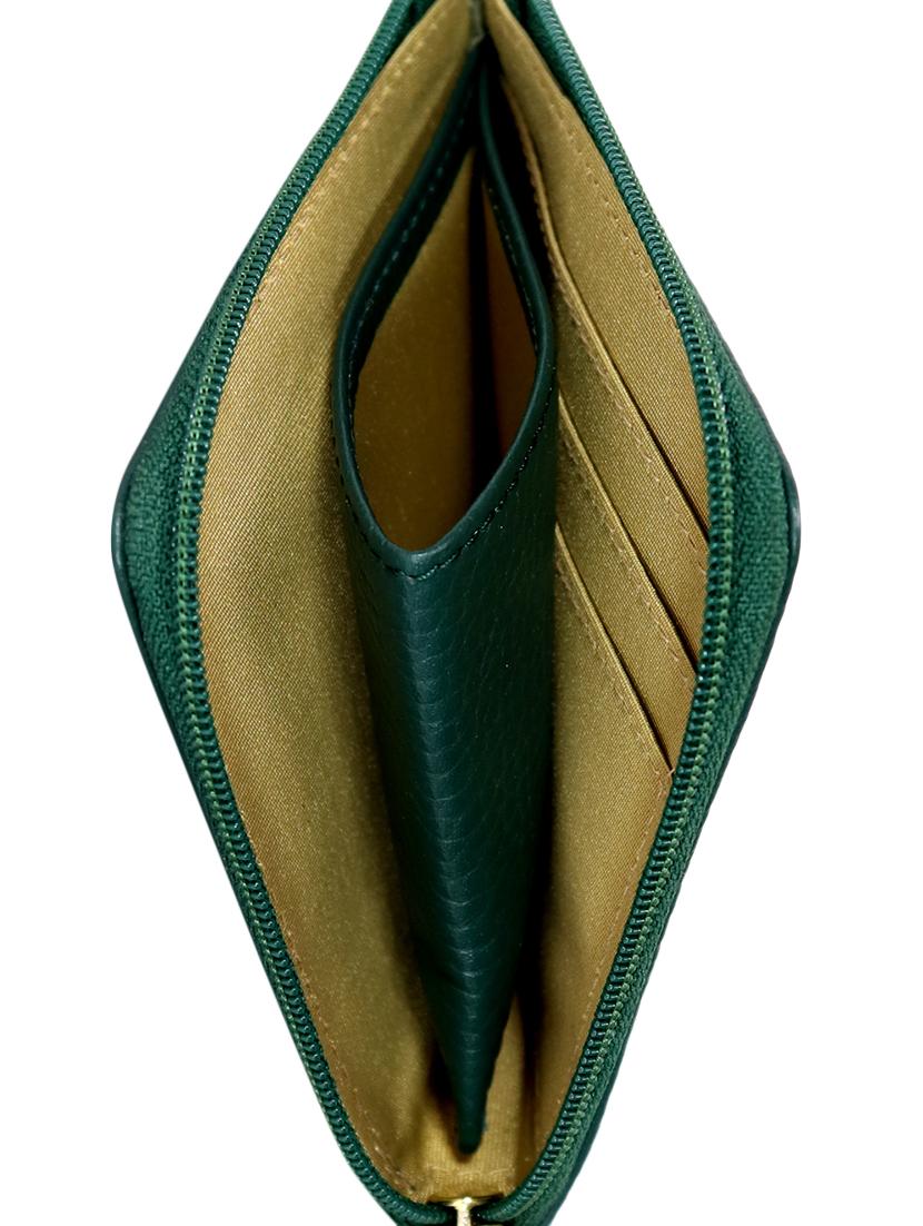 green leather regular pouch - 16957974 - Zoom Image - 3