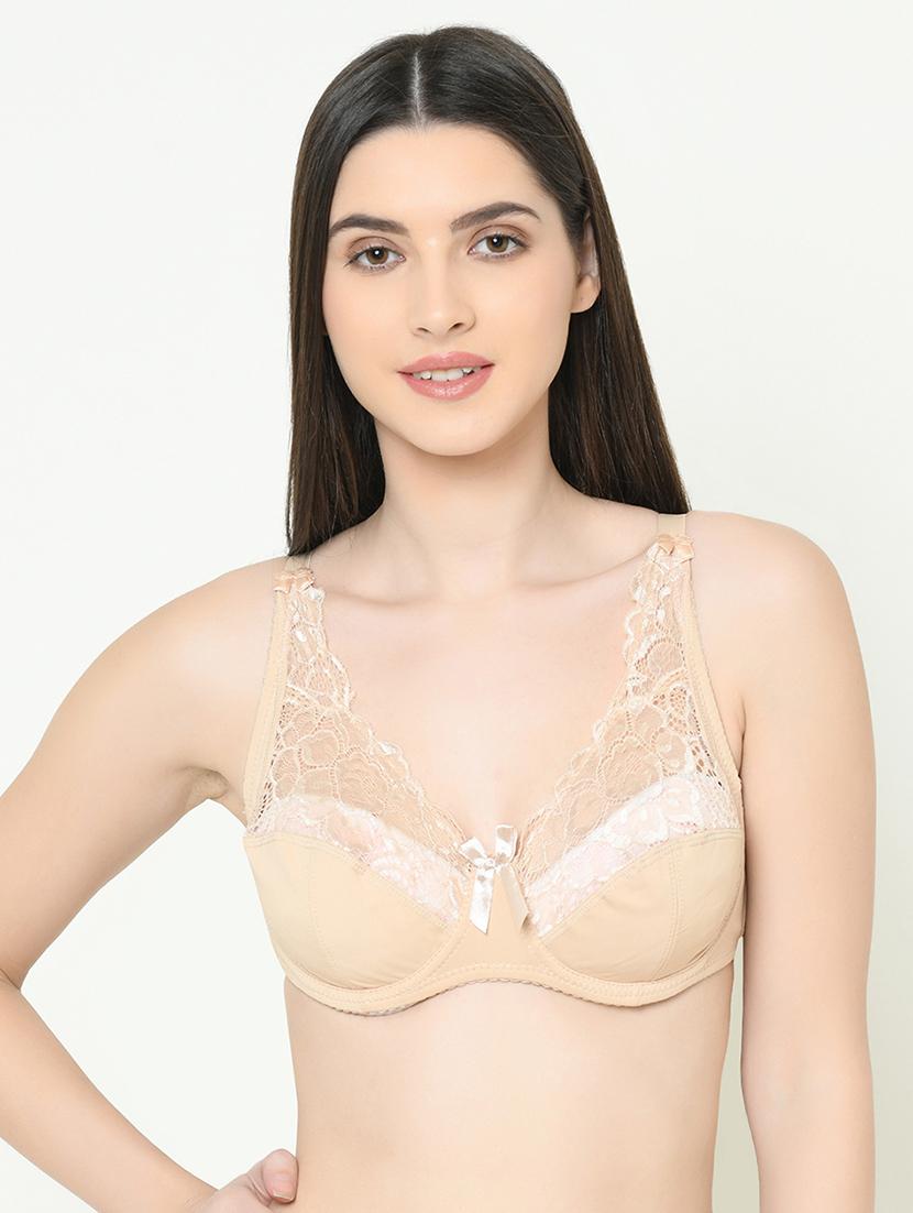 bow patch lace detail plunge bra - 16957989 - Zoom Image - 1