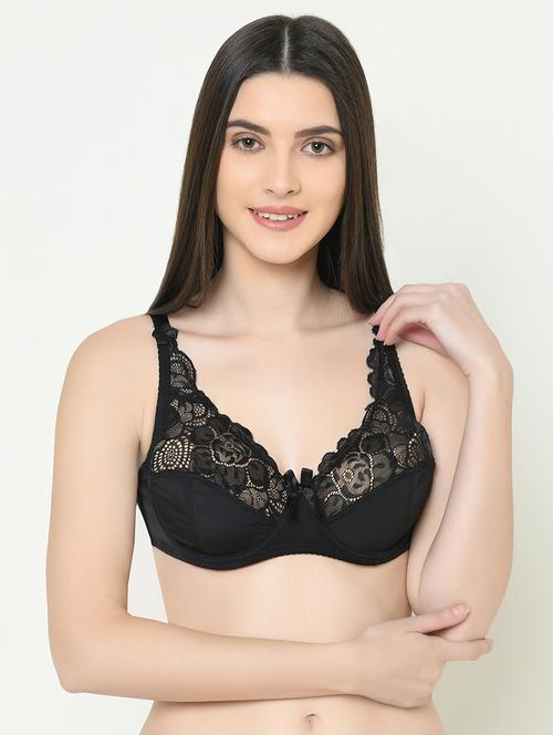 bow patch lace detail plunge bra - 16957990 - Standard Image - 1
