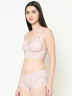 laced bralette bra with panty set - 16958004 - Standard Image - 2