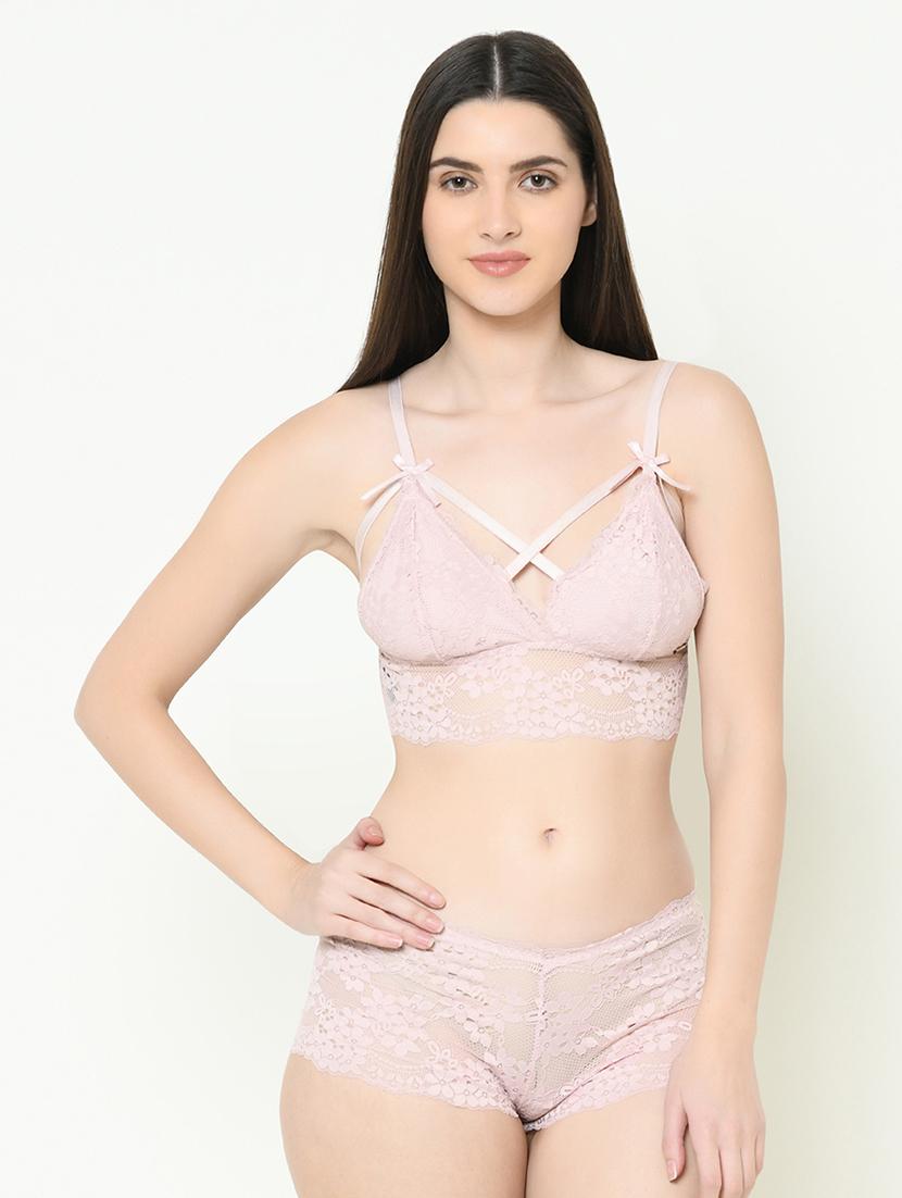 laced bralette bra with panty set - 16958004 - Zoom Image - 1