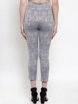 tie up waist checkered jeggings - 16958150 - Standard Image - 3