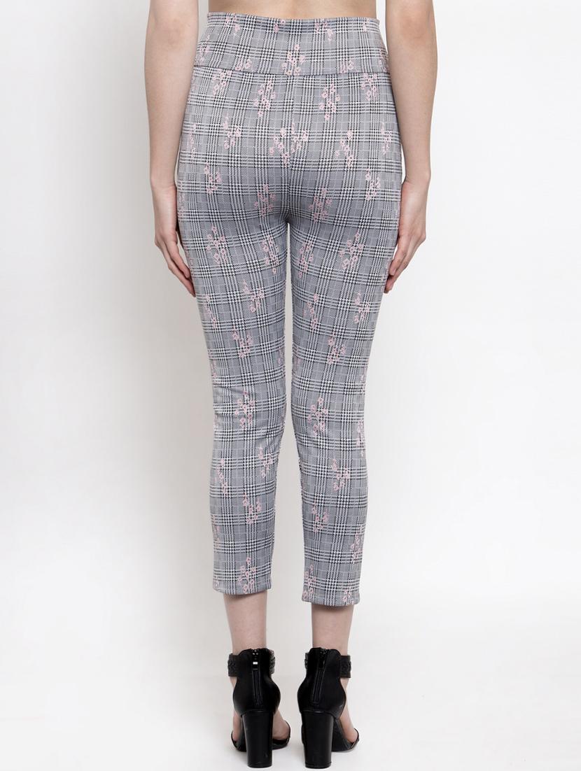 tie up waist checkered jeggings - 16958150 - Zoom Image - 3