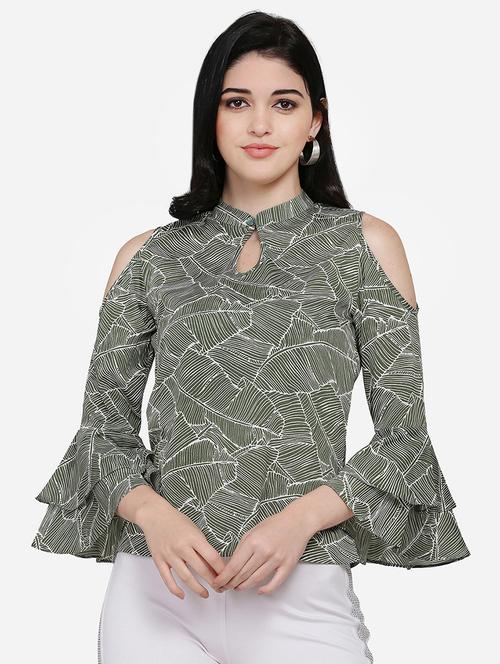cold shoulder bell sleeves top - 16958169 - Standard Image - 1