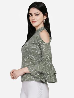 cold shoulder bell sleeves top - 16958169 - Standard Image - 2