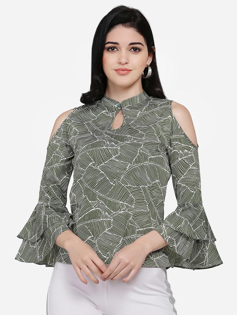 cold shoulder bell sleeves top - 16958169 - Zoom Image - 1