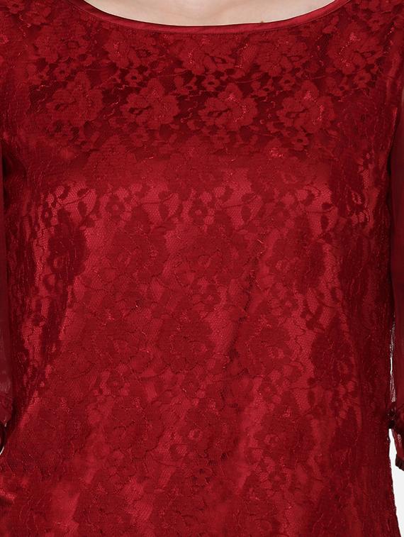 flutter sleeves laced top - 16958171 - Zoom Image - 5