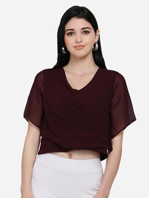 cowl neck crop top - 16958174 - Standard Image - 1