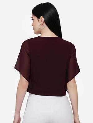 cowl neck crop top - 16958174 - Standard Image - 3