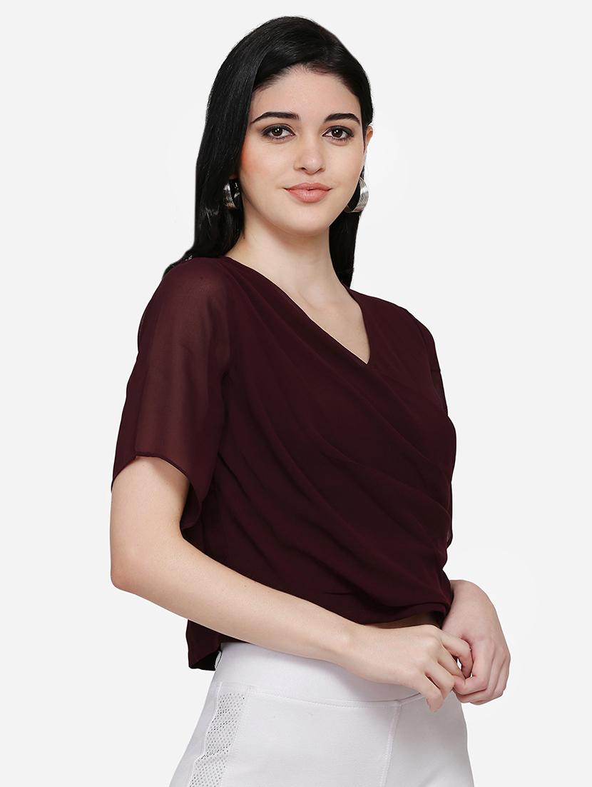 cowl neck crop top - 16958174 - Zoom Image - 2