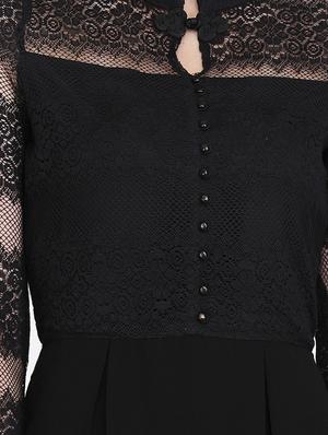 lace panel flared dress - 16958242 - Standard Image - 5