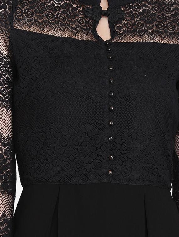 lace panel flared dress - 16958242 - Zoom Image - 5