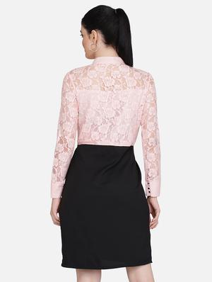 lace panel a-line dress - 16958243 - Standard Image - 3