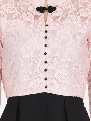 lace panel a-line dress - 16958243 - Standard Image - 5