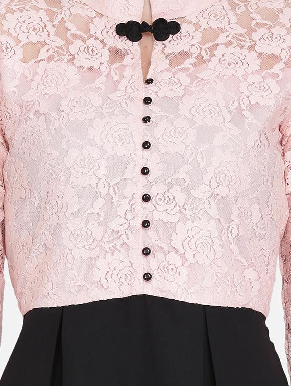 lace panel a-line dress - 16958243 - Zoom Image - 5