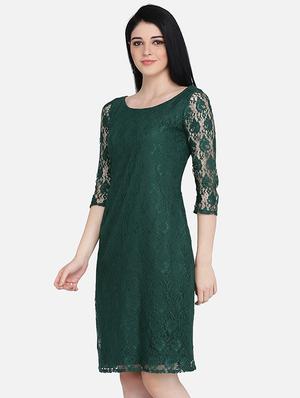 round neck laced sheath dress - 16958245 - Standard Image - 2