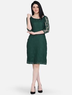 round neck laced sheath dress - 16958245 - Standard Image - 4