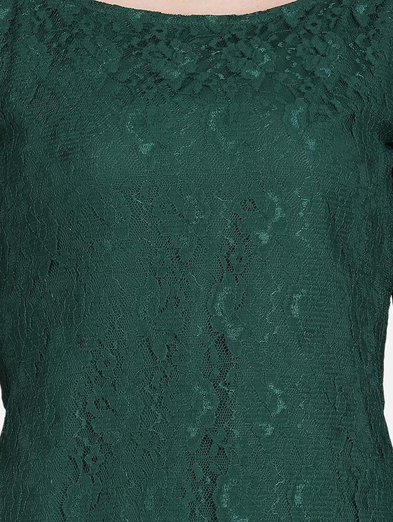 round neck laced sheath dress - 16958245 - Zoom Image - 5
